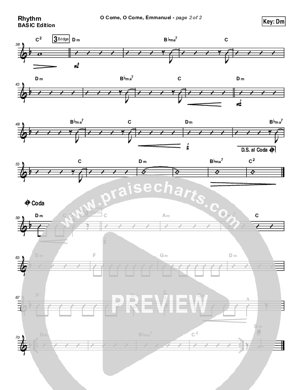 O Come O Come Emmanuel Rhythm Chart (Jon Ward)