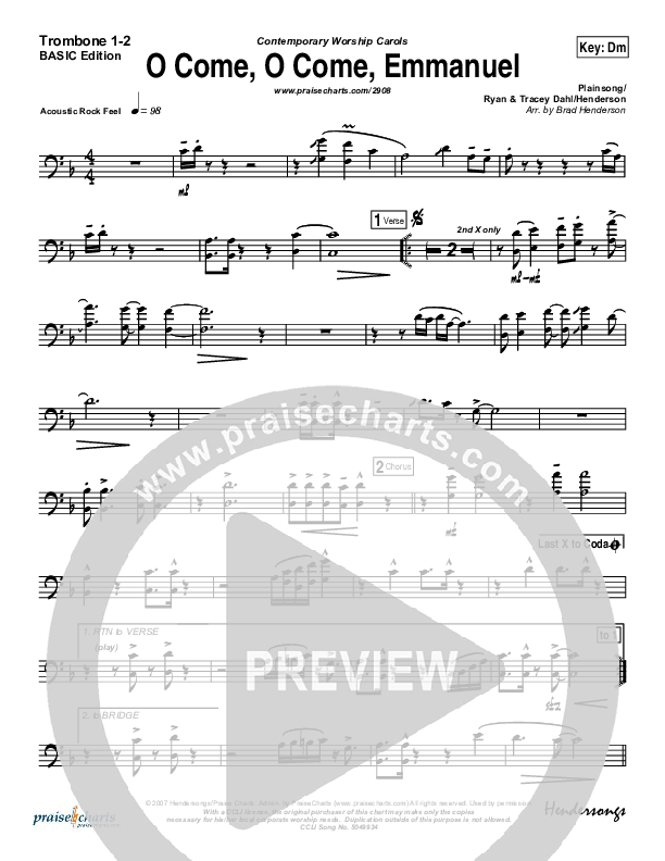 O Come O Come Emmanuel Trombone 1/2 (Jon Ward)