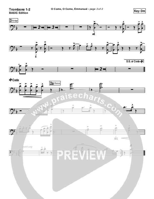 O Come O Come Emmanuel Trombone 1/2 (Jon Ward)