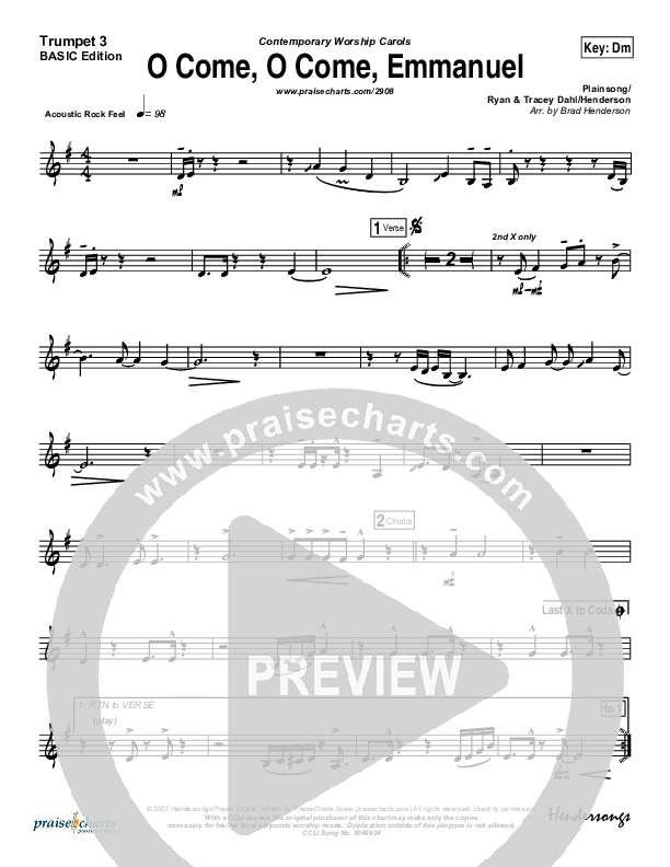 O Come O Come Emmanuel Trumpet 3 (Jon Ward)