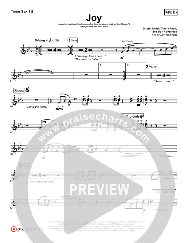 Joy Tenor Sax 1/2 (Dustin Smith)