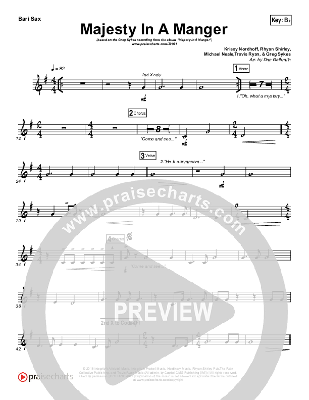 Majesty In A Manger Bari Sax (Greg Sykes)