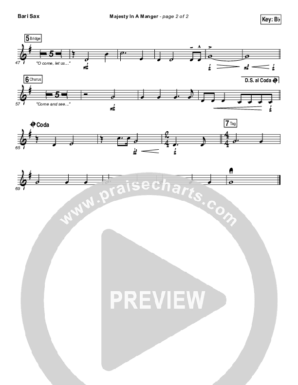 Majesty In A Manger Bari Sax (Greg Sykes)