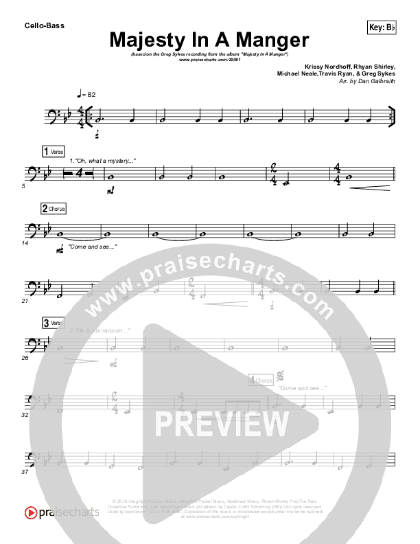 Majesty In A Manger Cello/Bass (Greg Sykes)