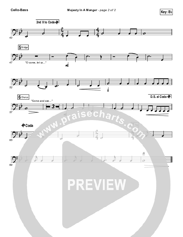 Majesty In A Manger Cello/Bass (Greg Sykes)