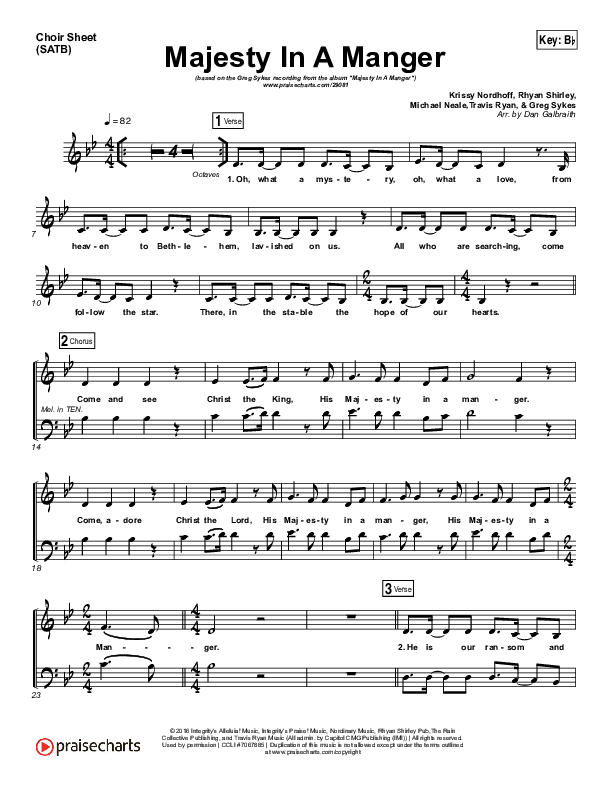 Majesty In A Manger Choir Vocals (SATB) (Greg Sykes)