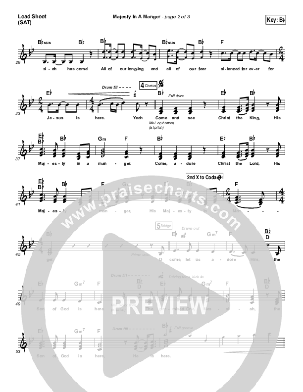 Majesty In A Manger Lead Sheet (SAT) (Greg Sykes)