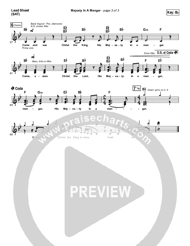 Majesty In A Manger Lead Sheet (SAT) (Greg Sykes)