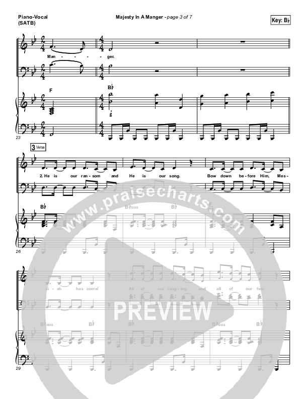 Majesty In A Manger Piano/Vocal (SATB) (Greg Sykes)