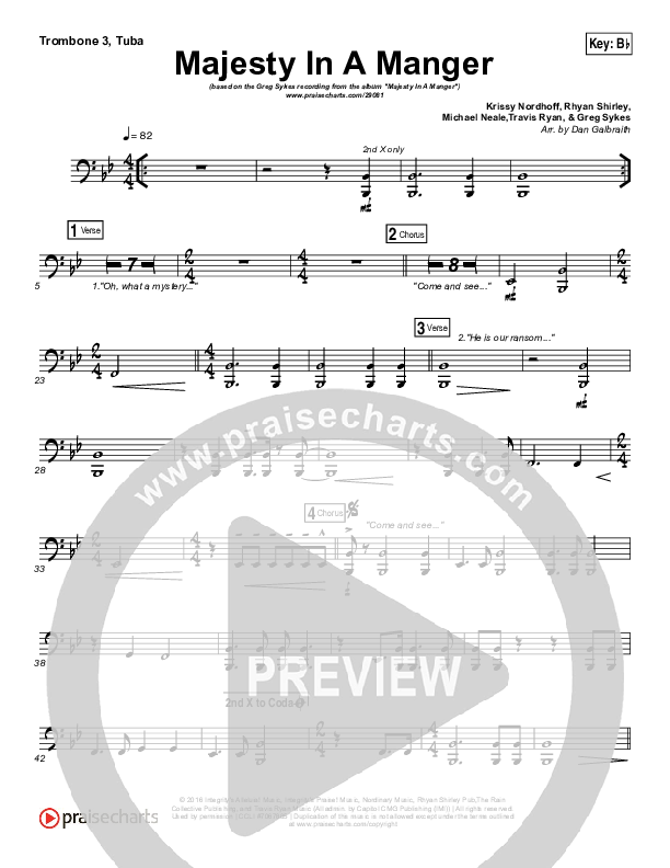 Majesty In A Manger Trombone 3/Tuba (Greg Sykes)