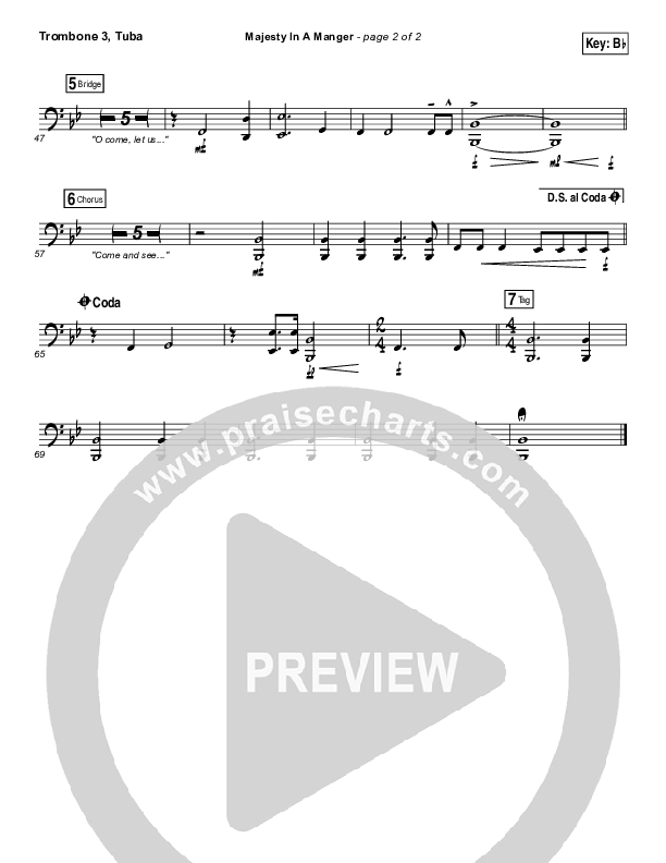 Majesty In A Manger Trombone 3/Tuba (Greg Sykes)