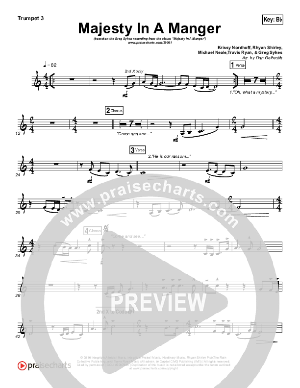 Majesty In A Manger Trumpet 3 (Greg Sykes)