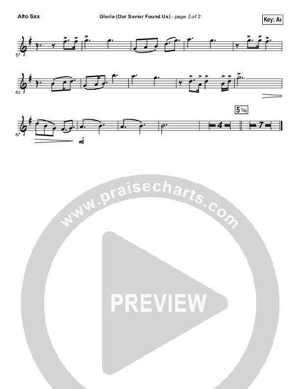 Gloria (Our Savior Found Us) Alto Sax (Darlene Zschech)