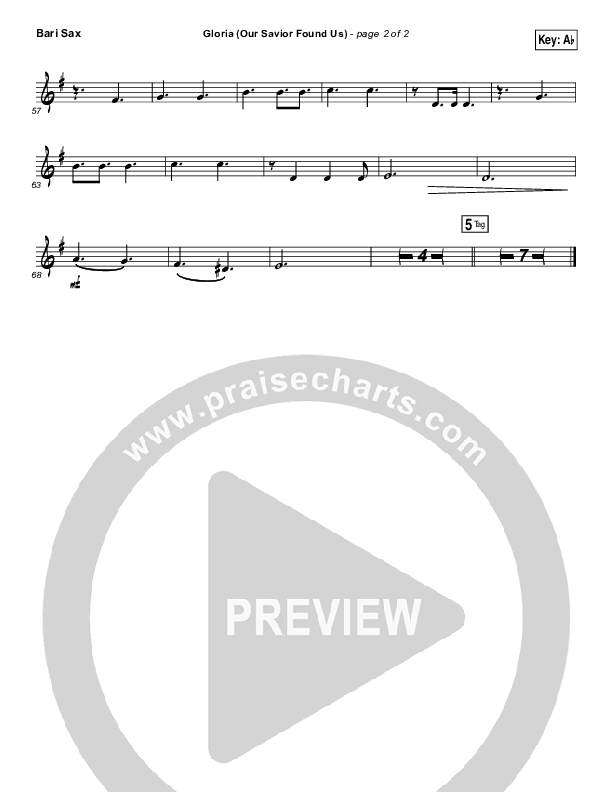 Gloria (Our Savior Found Us) Bari Sax (Darlene Zschech)