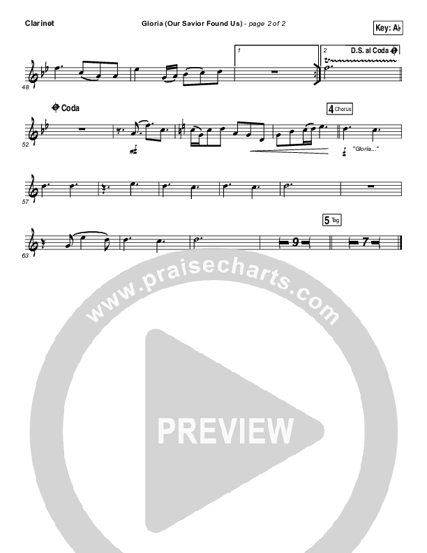 Gloria (Our Savior Found Us) Clarinet (Darlene Zschech)
