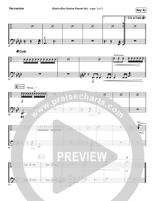 Gloria (Our Savior Found Us) Percussion (Darlene Zschech)