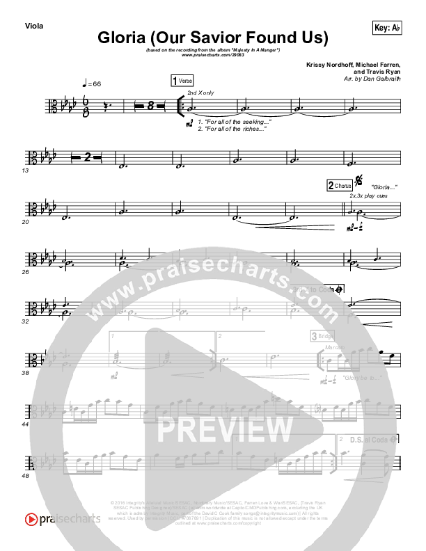 Gloria (Our Savior Found Us) Viola (Darlene Zschech)
