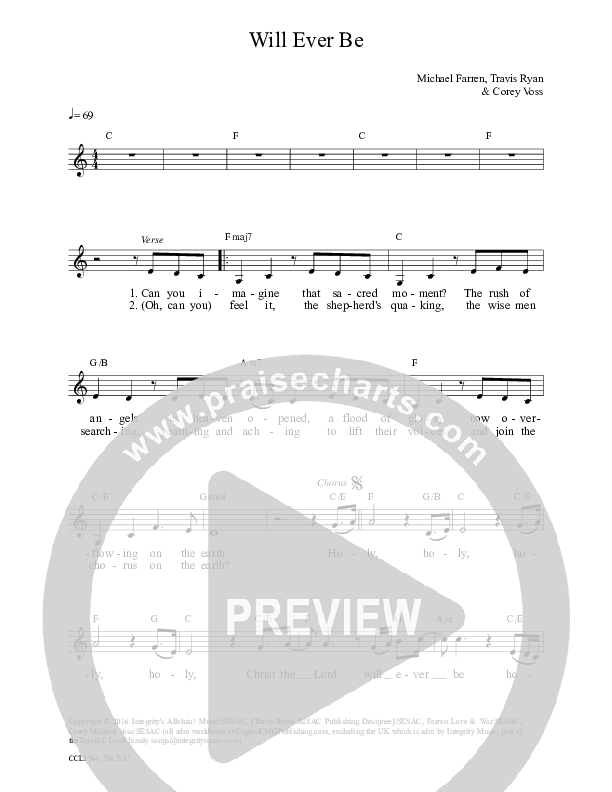Will Ever Be Lead Sheet (Christine D'Clario)