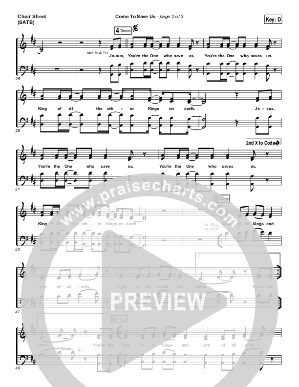 Come To Save Us Choir Vocals (SATB) (All Sons & Daughters)