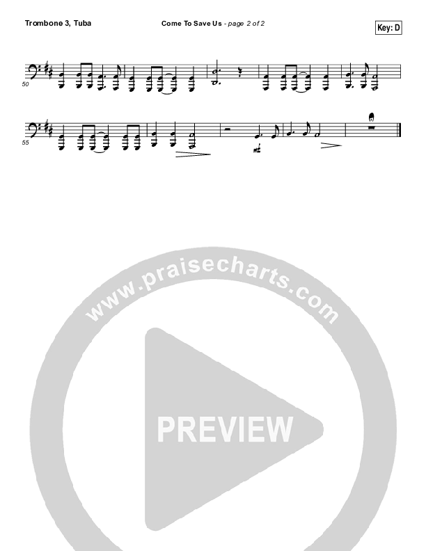 Come To Save Us Trombone 3/Tuba (All Sons & Daughters)