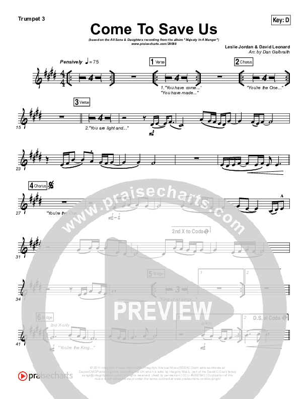 Come To Save Us Trumpet 3 (All Sons & Daughters)