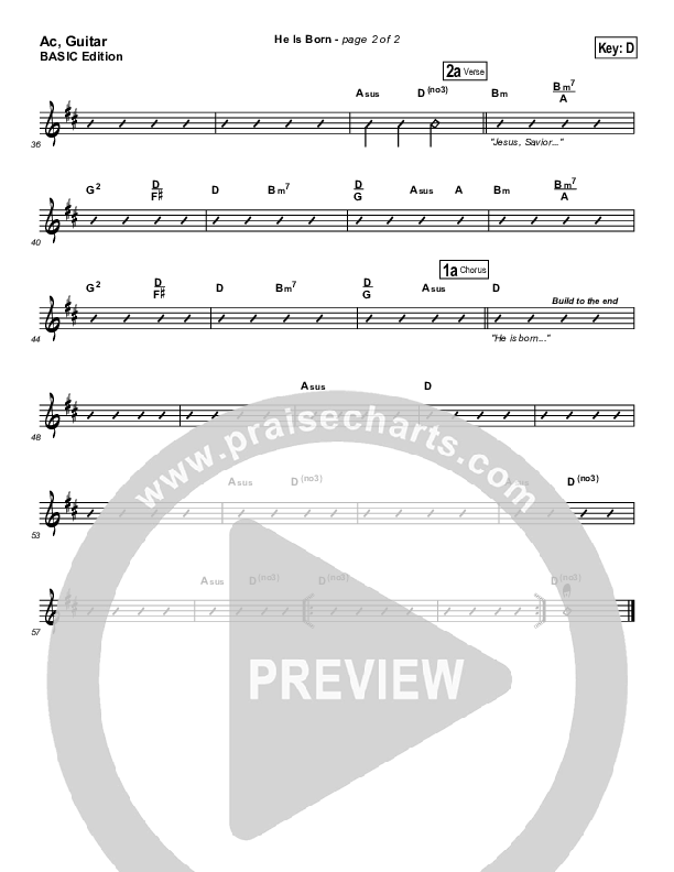 He Is Born Acoustic Guitar (Andrea Duvall)