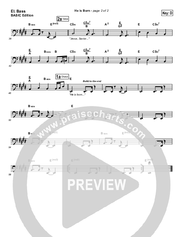 He Is Born Bass Guitar (Andrea Duvall)