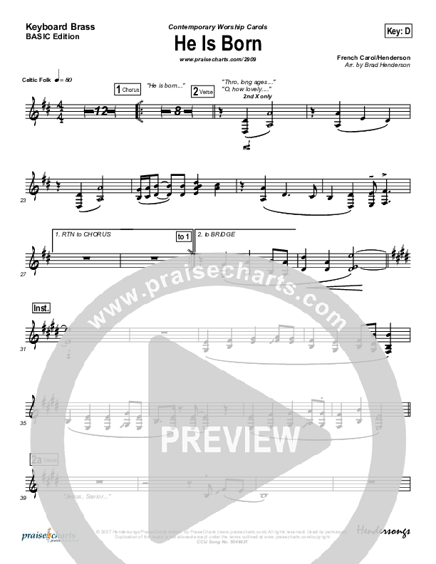 He Is Born Synth Brass (Andrea Duvall)