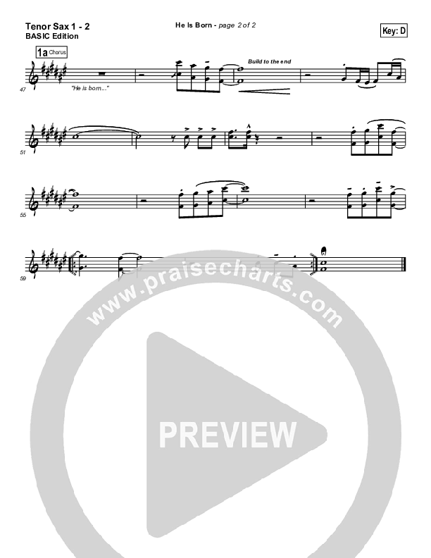 He Is Born Tenor Sax 1/2 (Andrea Duvall)