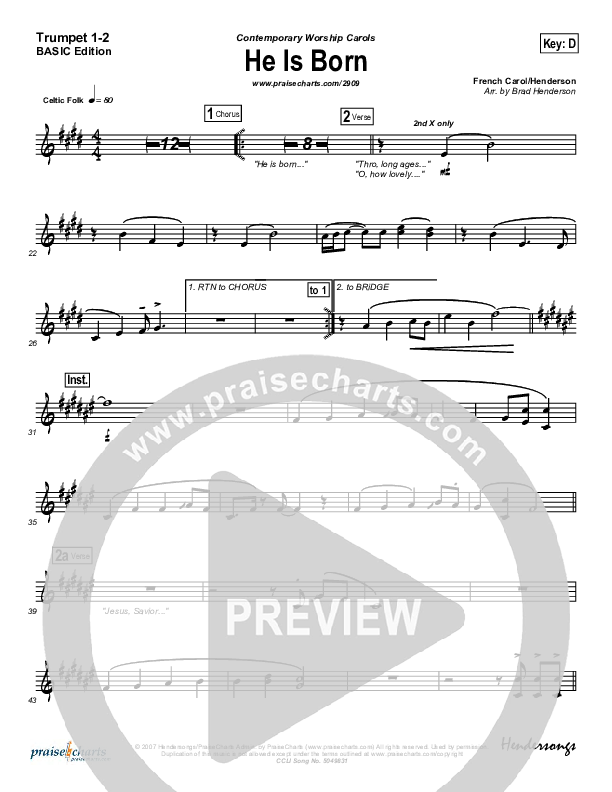 He Is Born Trumpet 1,2 (Andrea Duvall)