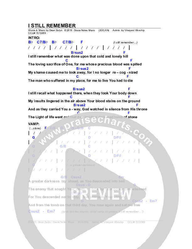 I Still Remember Chords & Lyrics (Dean Salyn)