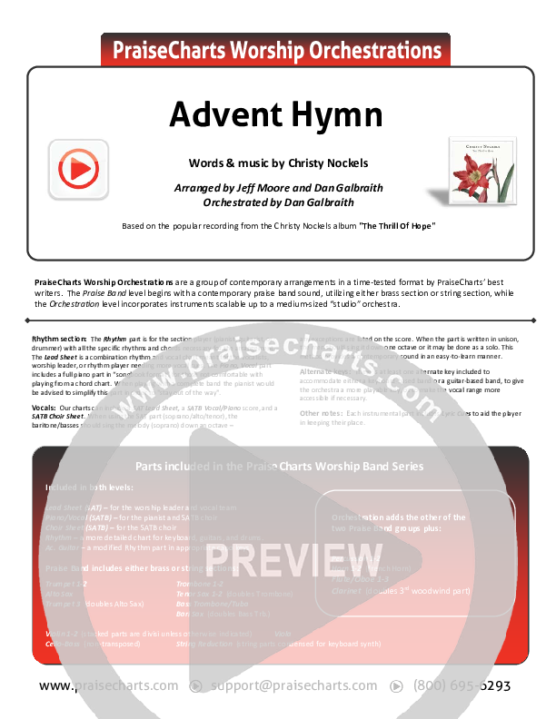 Advent Hymn Cover Sheet (Christy Nockels)