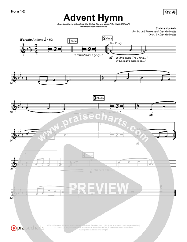 Advent Hymn French Horn 1/2 (Christy Nockels)