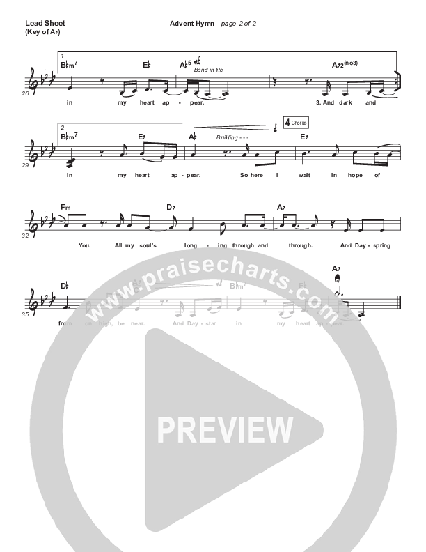 Advent Hymn Lead Sheet (Melody) (Christy Nockels)