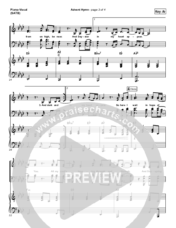 Advent Hymn Piano/Vocal (SATB) (Christy Nockels)