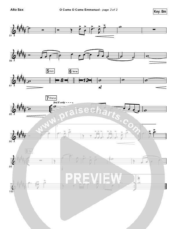 O Come O Come Emmanuel Alto Sax (Christy Nockels)
