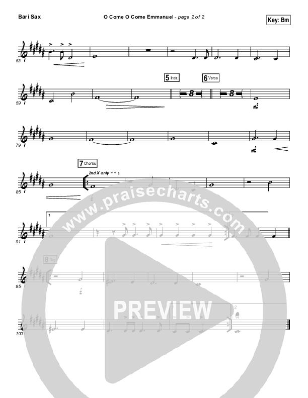 O Come O Come Emmanuel Bari Sax (Christy Nockels)