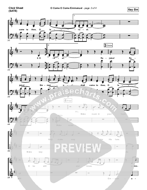 O Come O Come Emmanuel Choir Sheet (SATB) (Christy Nockels)