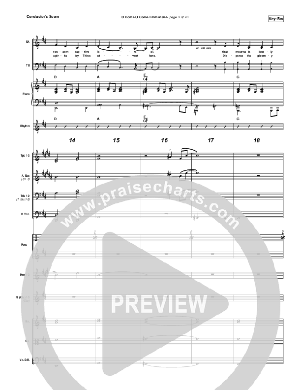 O Come O Come Emmanuel Conductor's Score (Christy Nockels)
