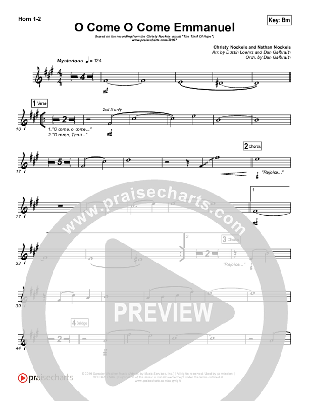 O Come O Come Emmanuel Brass Pack (Christy Nockels)