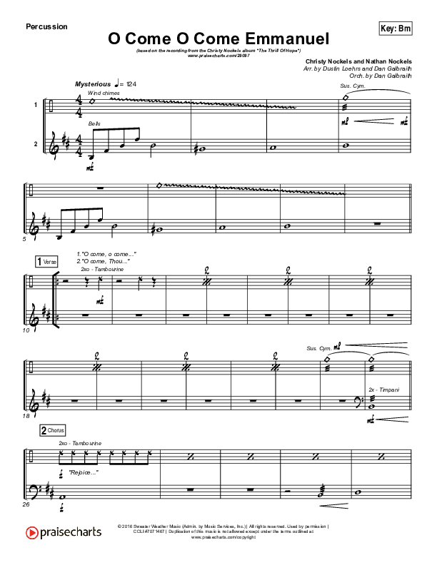 O Come O Come Emmanuel Percussion (Christy Nockels)