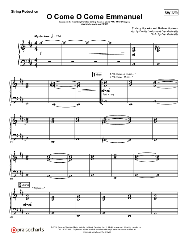 O Come O Come Emmanuel Synth Strings (Christy Nockels)