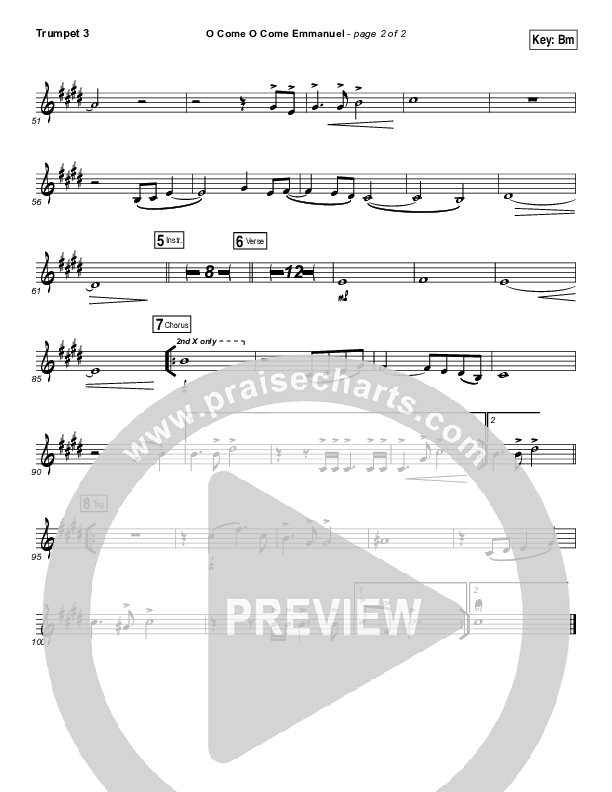 O Come O Come Emmanuel Trumpet 3 (Christy Nockels)
