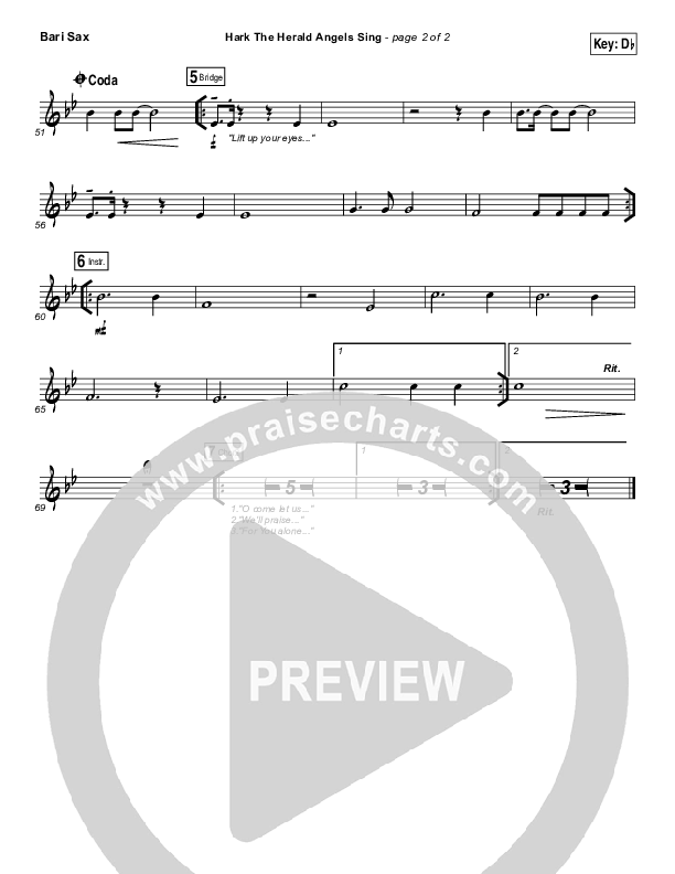 Hark The Herald Angels Sing (O Come Let Us Adore Him) Bari Sax (Christy Nockels)