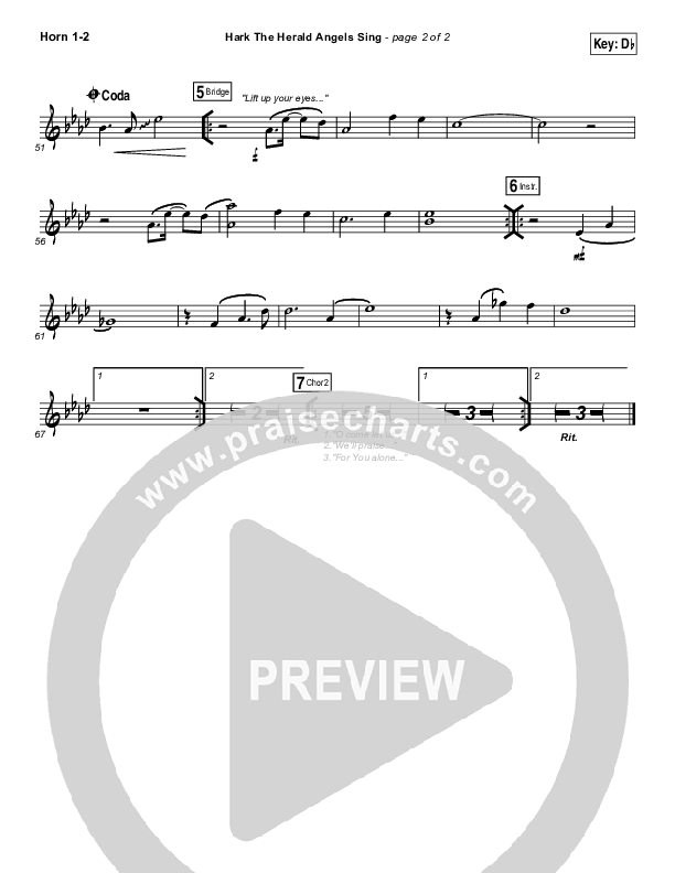 Hark The Herald Angels Sing (O Come Let Us Adore Him) French Horn 1/2 (Christy Nockels)