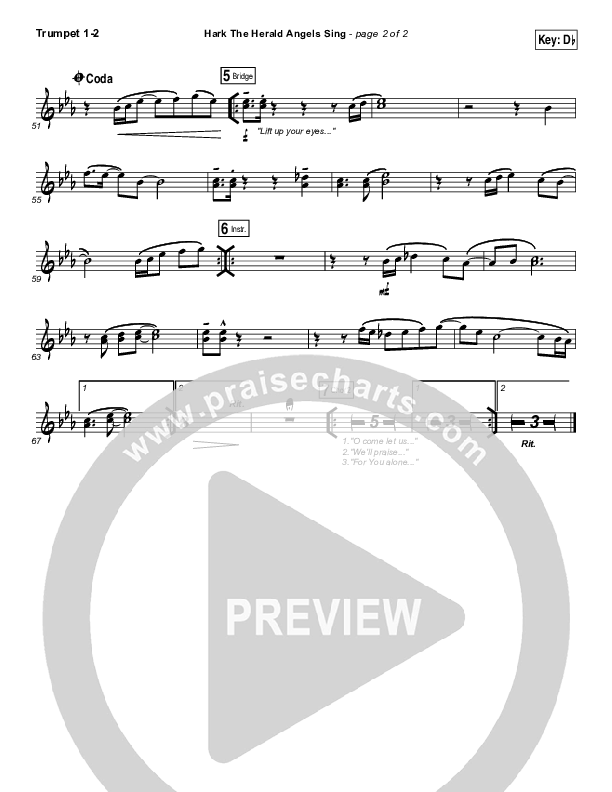 Hark The Herald Angels Sing (O Come Let Us Adore Him) Trumpet 1,2 (Christy Nockels)