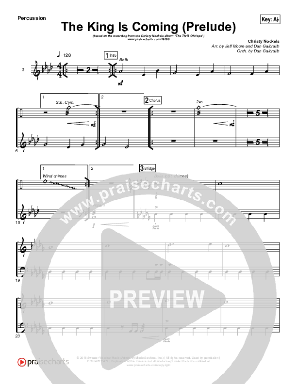 The King Is Coming Prelude Percussion (Christy Nockels)