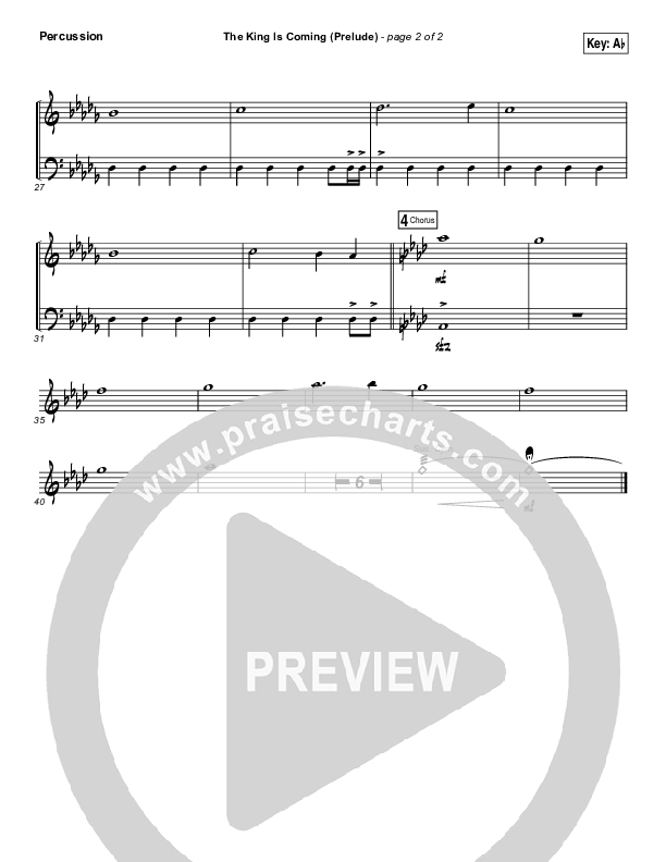 The King Is Coming Prelude Percussion (Christy Nockels)