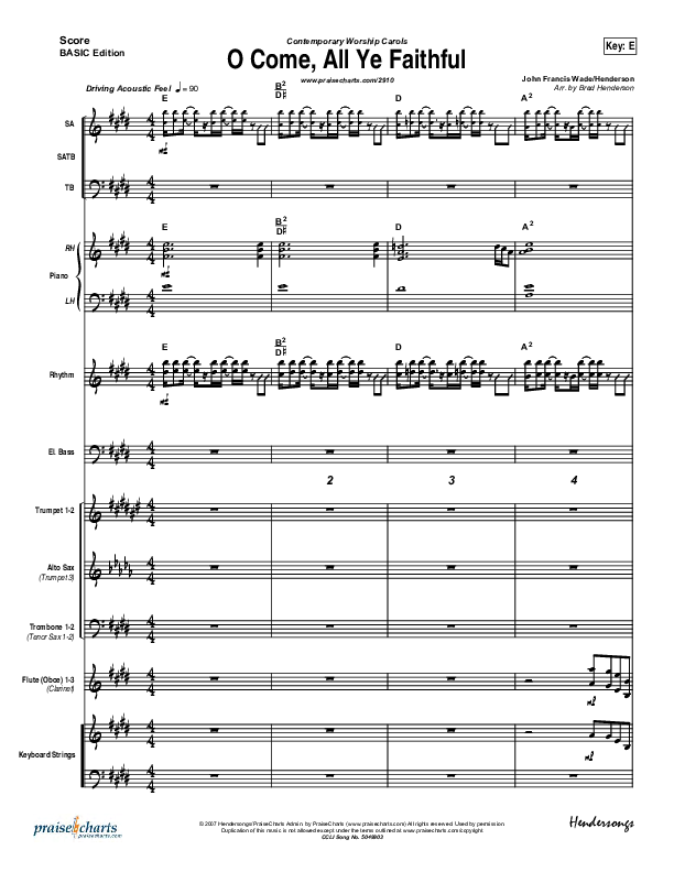 O Come All Ye Faithful Conductor's Score (Jeff Elkins)
