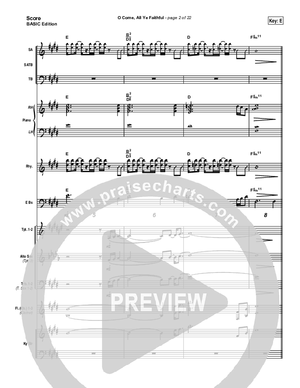 O Come All Ye Faithful Conductor's Score (Jeff Elkins)